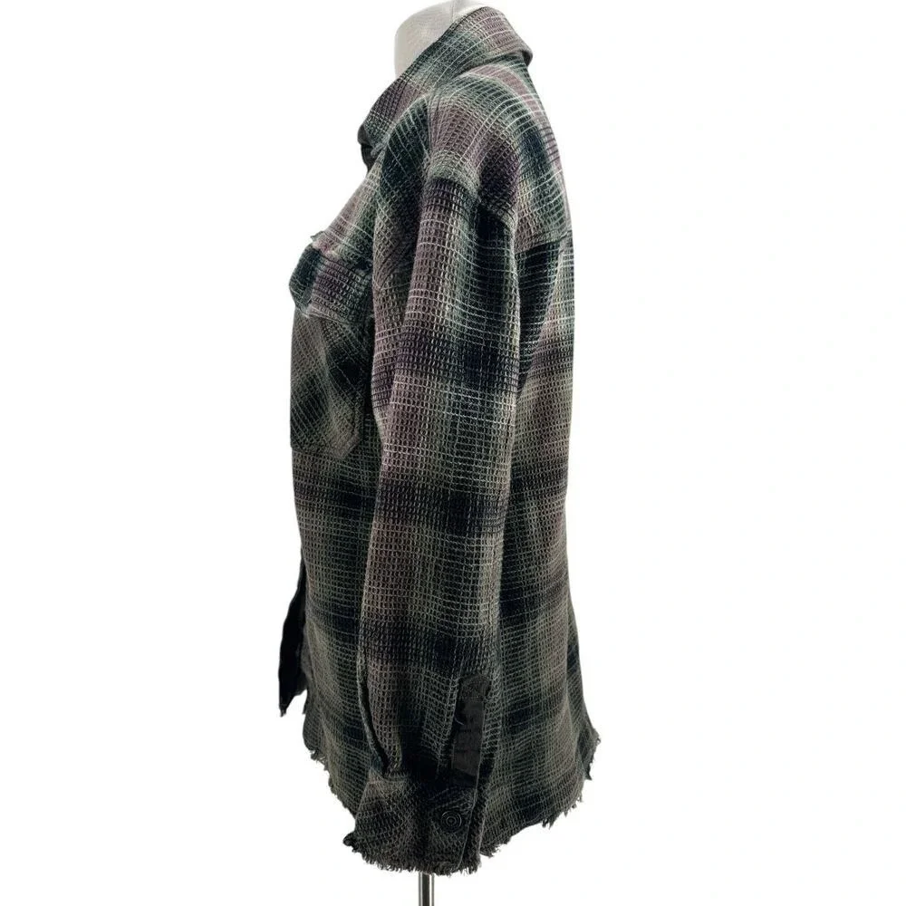 We The Free By Free People Women's Anneli Plaid Oversized Shirt Jacket Size XS